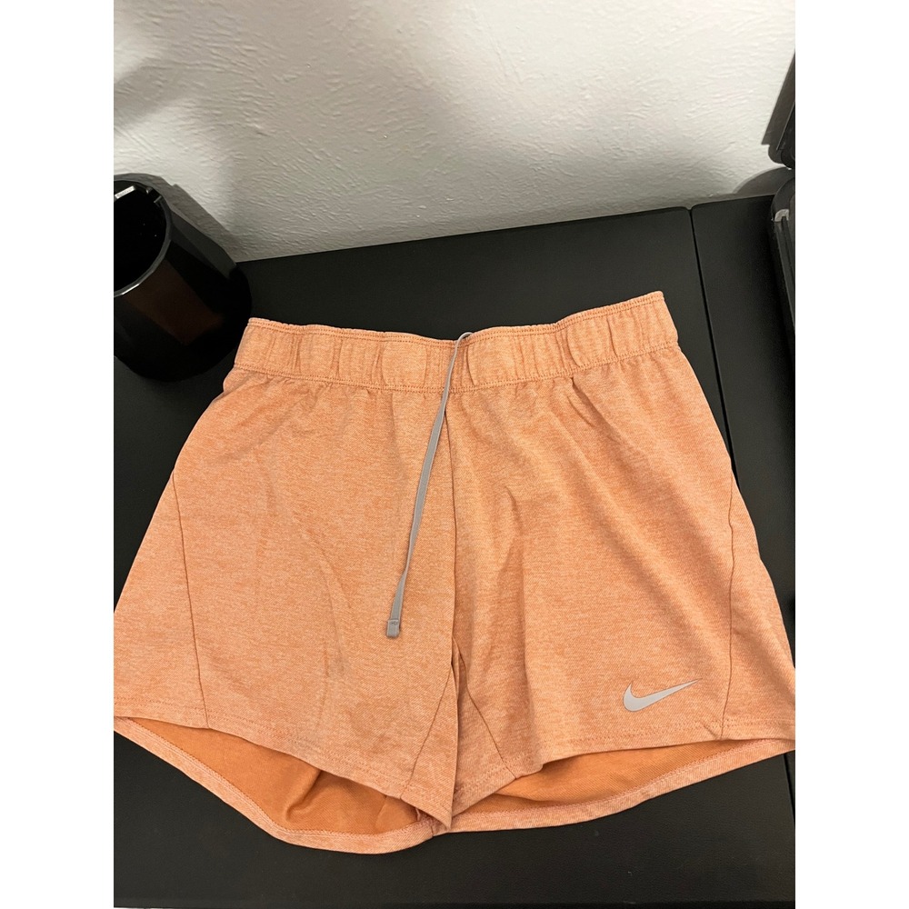 Nike Dri-FIT Womens Running Shorts Heather Orange Athletic Gym Size Small